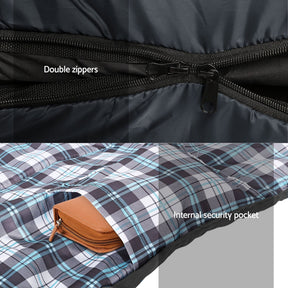 Weisshorn Sleeping Bag Set of 2 Single Thermal Camping Hiking Tent 0℃ - SportZone.co.nz