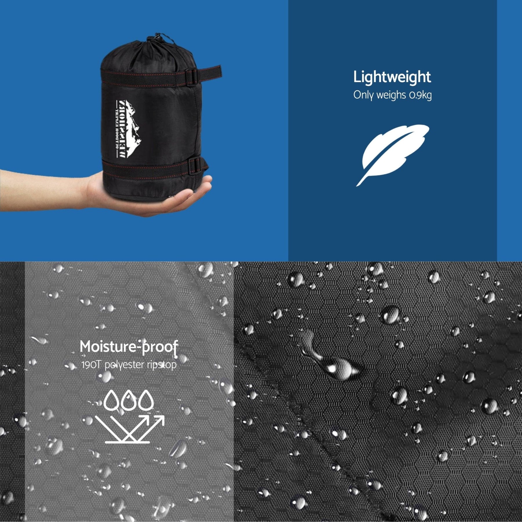 Weisshorn Sleeping Bag Set of 2 Single Thermal Camping Hiking Tent 0℃ - SportZone.co.nz