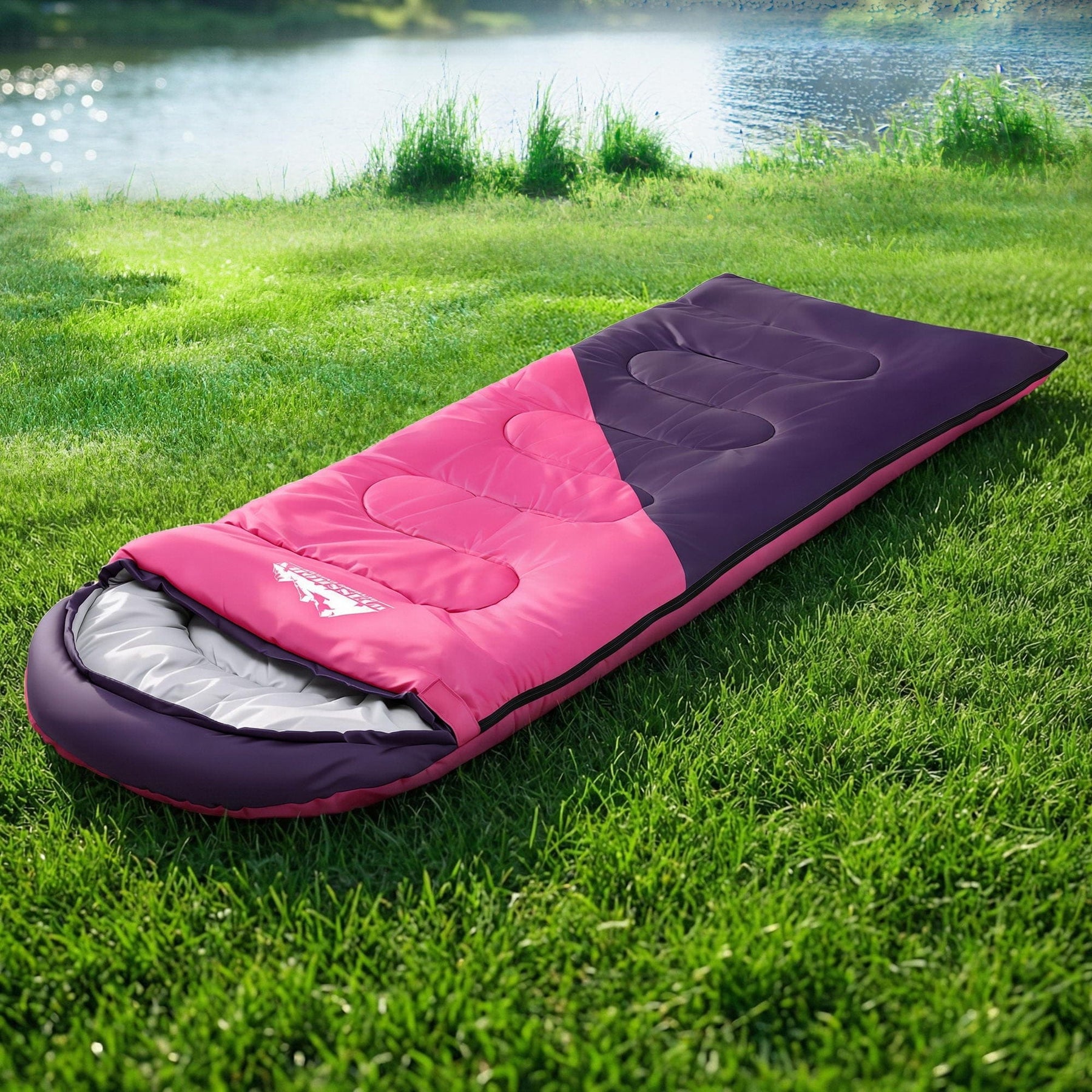 Weisshorn Sleeping Bag Single 213cm Thermal Camping Hiking Pink - SportZone.co.nz