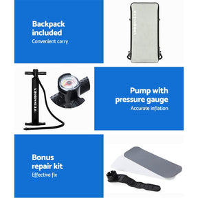 Weisshorn Stand Up Paddle Board 11ft Inflatable SUP Surfboard Paddleboard Kayak Surf Yellow - SportZone.co.nz