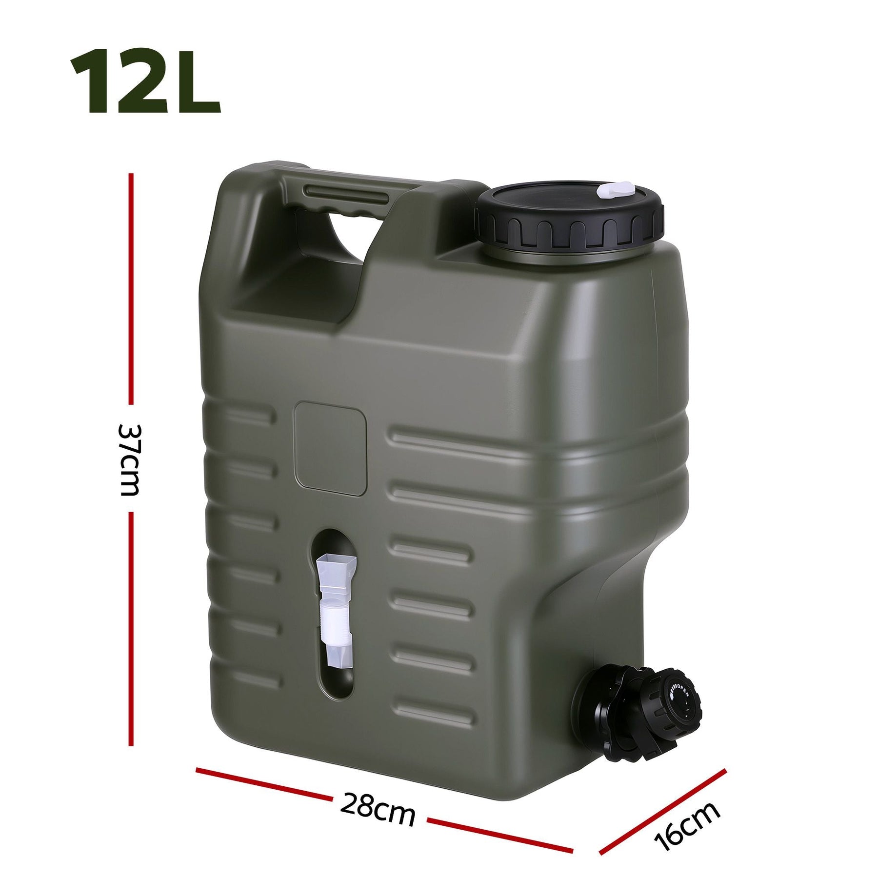 Weisshorn12L Water Container Jerry Can Bucket Camping Outdoor Storage Tank - SportZone.co.nz