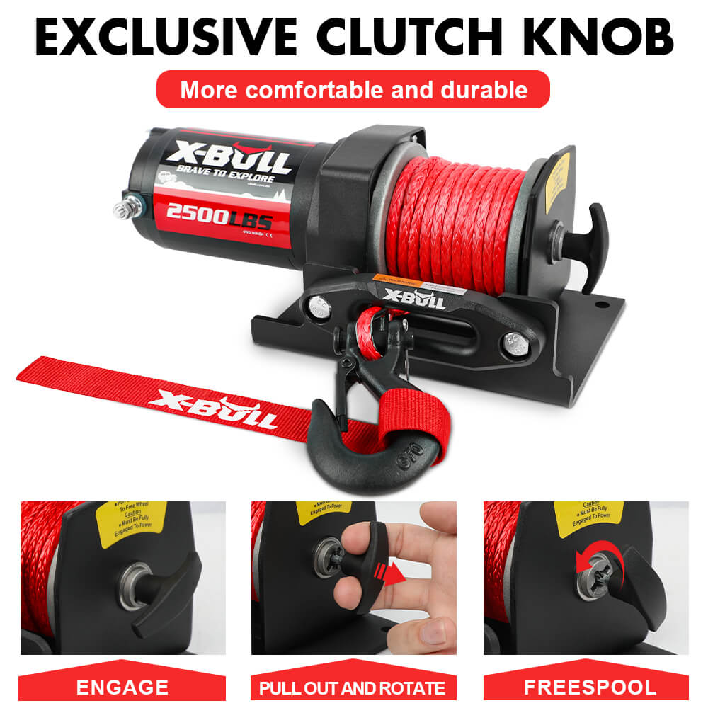 X - BULL 12V Electric Winch 2500LBS Synthetic Rope 15.2M ATV Boat Winch Trailer - SportZone.co.nz