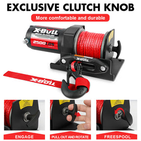 X - BULL 12V Electric Winch 2500LBS Synthetic Rope 15.2M ATV Boat Winch Trailer - SportZone.co.nz