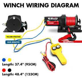 X - BULL 12V Electric Winch 2500LBS Synthetic Rope 15.2M ATV Boat Winch Trailer - SportZone.co.nz