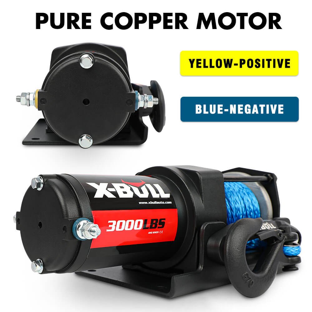 X - BULL 12V Electric Winch 3000LB ATV Winch Boat Trailer Winch Synthetic Rope - SportZone.co.nz