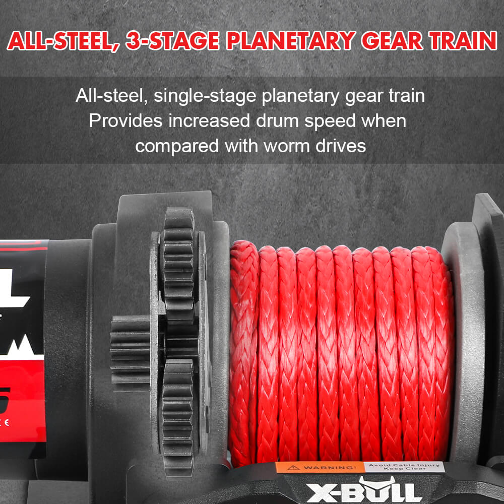 X - BULL 2500LBS Electric Winch 12V Winch Synthetic Rope 15.2M ATV Winch Kit Boat Winch Trailer - SportZone.co.nz