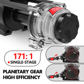 X - BULL 5000LBS Electric Winch 12V Synthetic Rope ATV UTV Boat Upgraded version - SportZone.co.nz