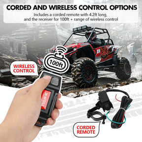 X - BULL 5000LBS Electric Winch 12V Synthetic Rope ATV UTV Boat Upgraded version - SportZone.co.nz