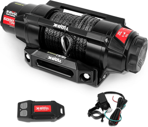 X - BULL 6000lbs Electric Winch 12V Synthetic Rope Towing Trailer ATV UTV BOAT Upgraded version - SportZone.co.nz