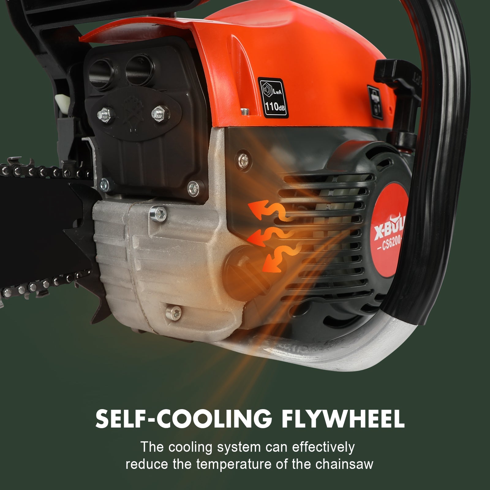 X-BULL Chainsaw Petrol Commercial 62cc 20" Bar E-Start Tree Pruning Top Handle - SportZone.co.nz