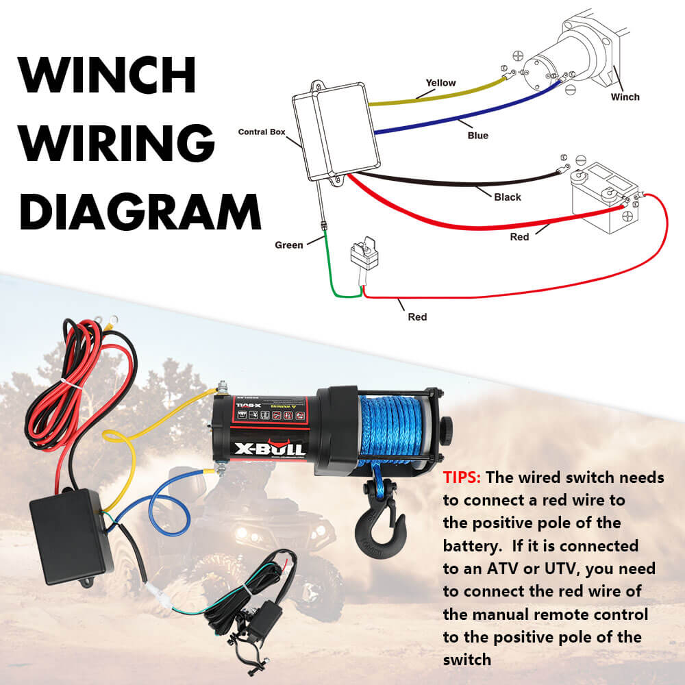 X - BULL Electric Winch 12V 3000LBS Synthetic Rope ATV UTV Boat Trailer With 2 X Wireless remote - SportZone.co.nz