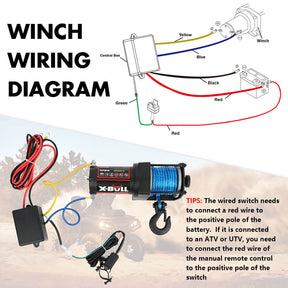 X - BULL Electric Winch 12V 3000LBS Synthetic Rope ATV UTV Boat Trailer With 2 X Wireless remote - SportZone.co.nz