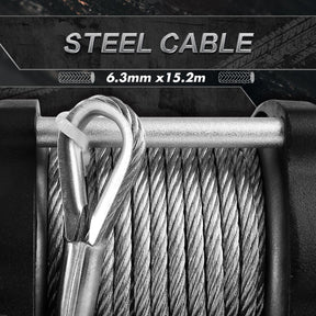 X-BULL Electric Winch 12V 5000LBS Wireless 15.2M Steel Cable ATV UTV 4WD Boat - SportZone.co.nz