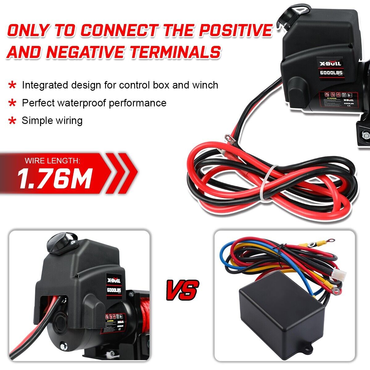 X - BULL Electric Winch 12V 6000LBS Synthetic Rope Wireless remote ATV UTV Boat Trailer 4WD - SportZone.co.nz
