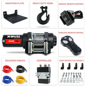 X - BULL Electric Winch 4500LBS/2041KG Steel Cable Wireless Remote Boat ATV 4WD - SportZone.co.nz