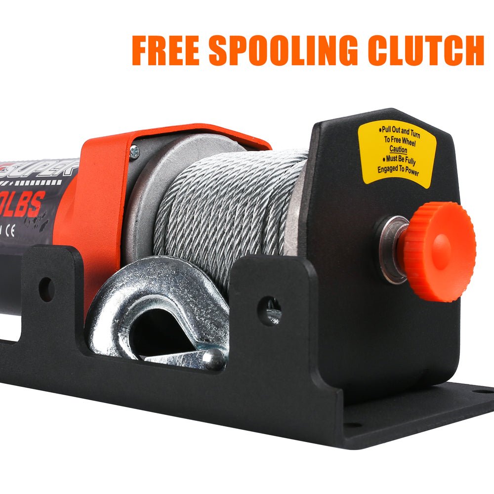 ZESUPER Electric Winch 2500LBS/1134KG 12V 15.2M Steel Cable ATV UTV 4WD 4X4 Boat - SportZone.co.nz