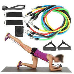 11Pcs/Set Pull Rope Belt Elastic Home Gym Fitness Exercise Resistance Band - SportZone.co.nz
