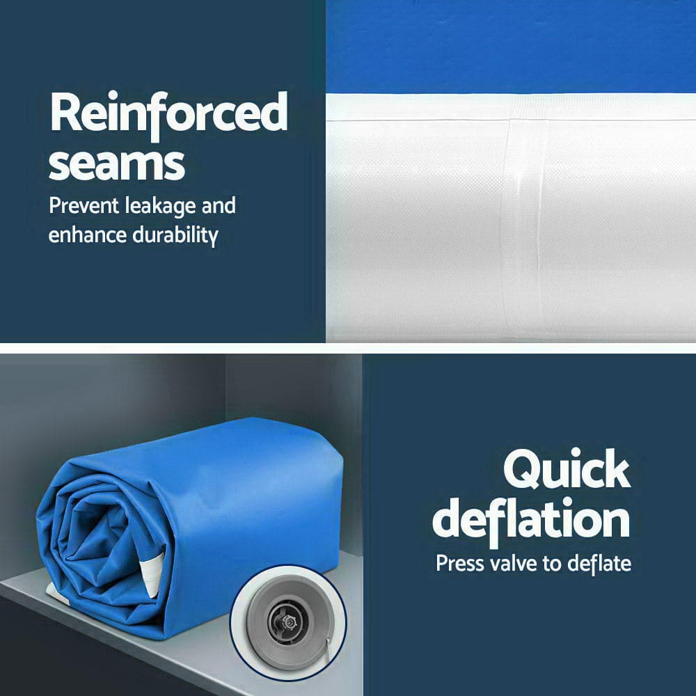 4m x 1m Inflatable Air Track Mat 20cm Thick Gymnastic Tumbling Blue And White - SportZone.co.nz