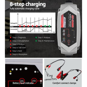 12V Automotive Car Battery Charger 24V 15Amp Smart Vehicle Truck Chargers AGM