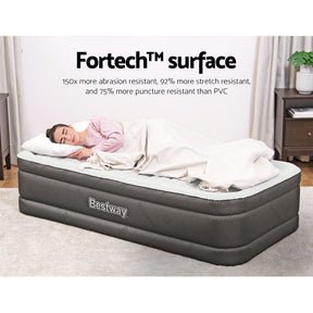 Bestway Air Mattress Single Inflatable Bed 46cm Airbed Grey - SportZone.co.nz