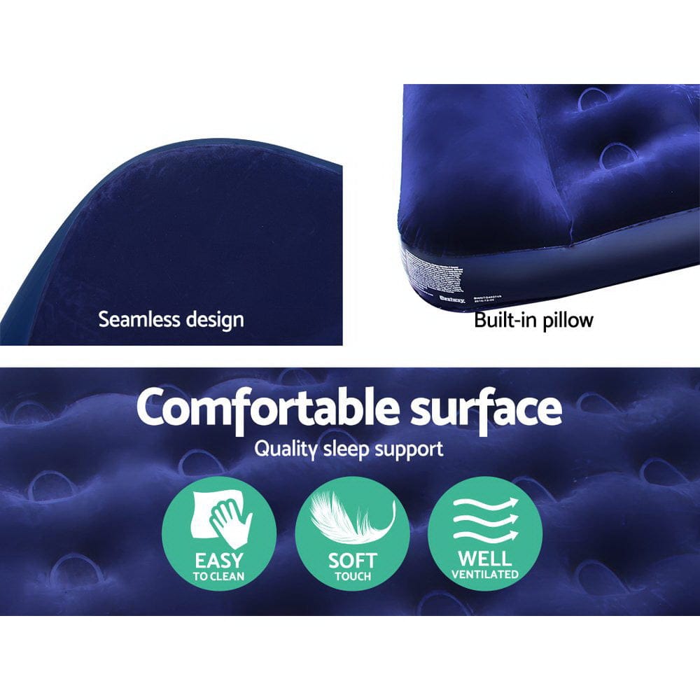 Bestway Single Size Inflatable Air Mattress - Navy - SportZone.co.nz