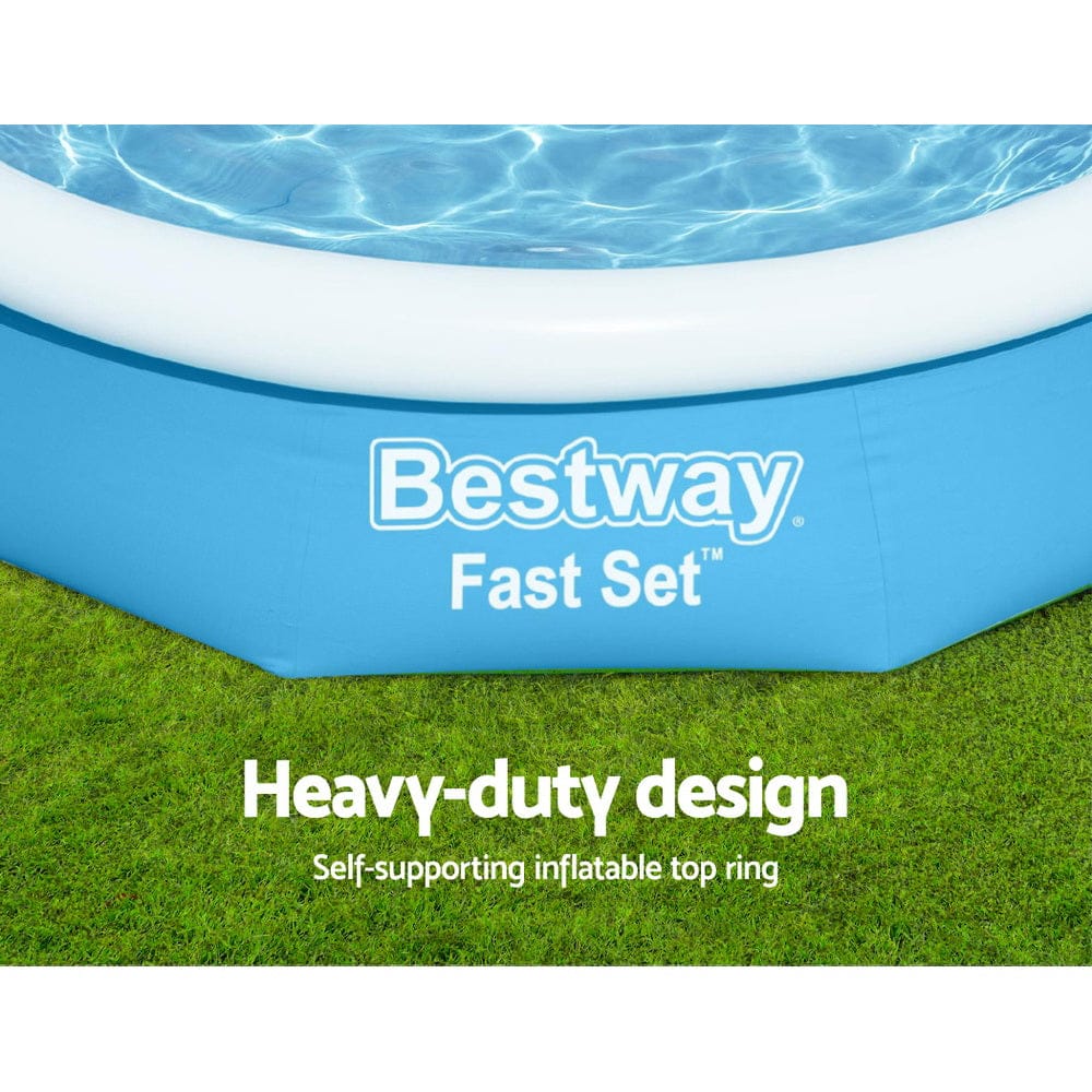 Bestway Swimming Pool 305x66cm Above Ground Round Inflatable Pools w/ Filter Pump 3200L - SportZone.co.nz
