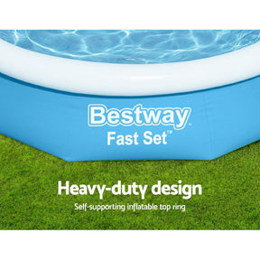 Bestway Swimming Pool 305x66cm Above Ground Round Inflatable Pools w/ Filter Pump 3200L - SportZone.co.nz