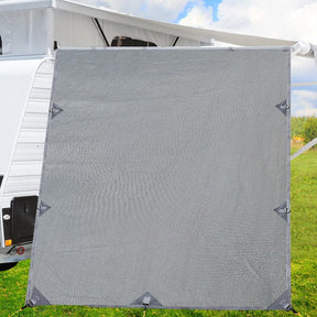 Caravan Privacy Screen Roll Out Awning 2.1x1.8M Sun Shade Pop Top End Wall Grey - SportZone.co.nz
