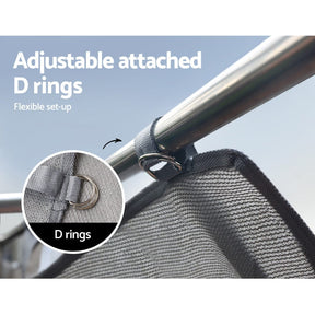 Caravan Privacy Screen Roll Out Awning 3.7X1.95M End Wall Side Sun Shade Grey - SportZone.co.nz