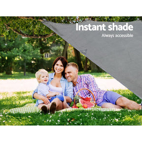 Caravan Privacy Screen Roll Out Awning 4.9x1.95M End Wall Side Sun Shade Grey - SportZone.co.nz