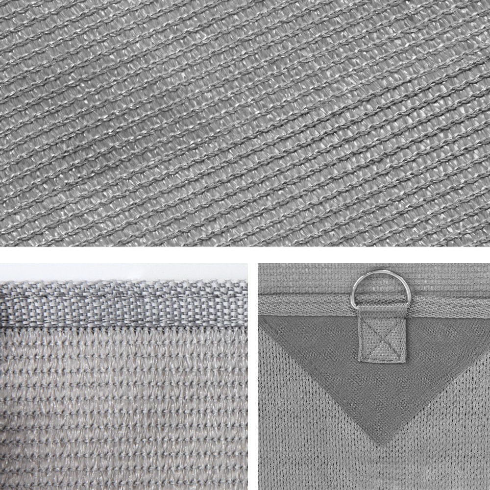 Caravan Privacy Screen Roll Out Awning 4.9x1.95M End Wall Side Sun Shade Grey - SportZone.co.nz