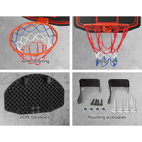 Everfit 38" Basketball Hoop Backboard Door Wall Mounted Ring Net Sports Kids - SportZone.co.nz