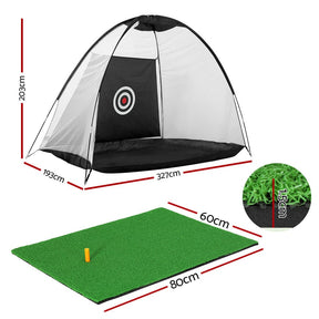 Everfit 3M Golf Practice Net And Training Mat Set Driving Target Black - SportZone.co.nz