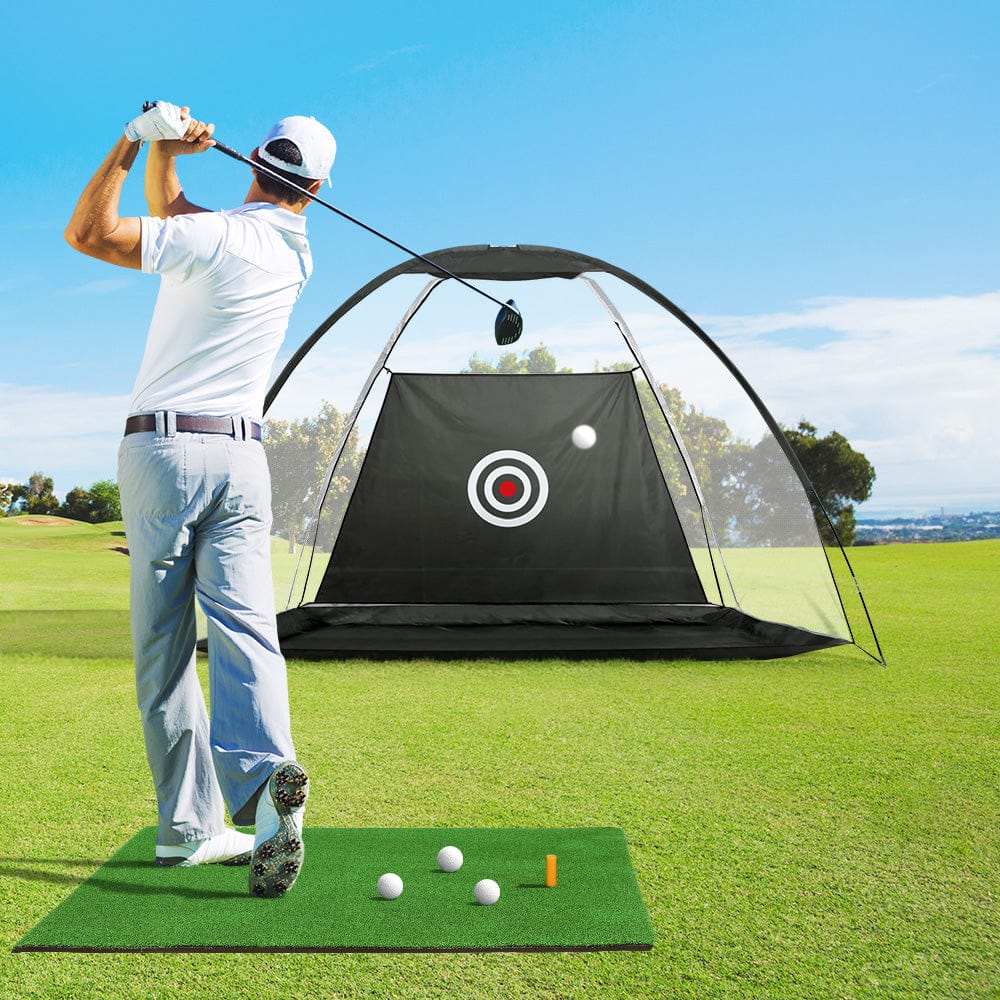 Everfit 3M Golf Practice Net And Training Mat Set Driving Target Black - SportZone.co.nz