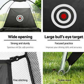 Everfit 3M Golf Practice Net And Training Mat Set Driving Target Black - SportZone.co.nz