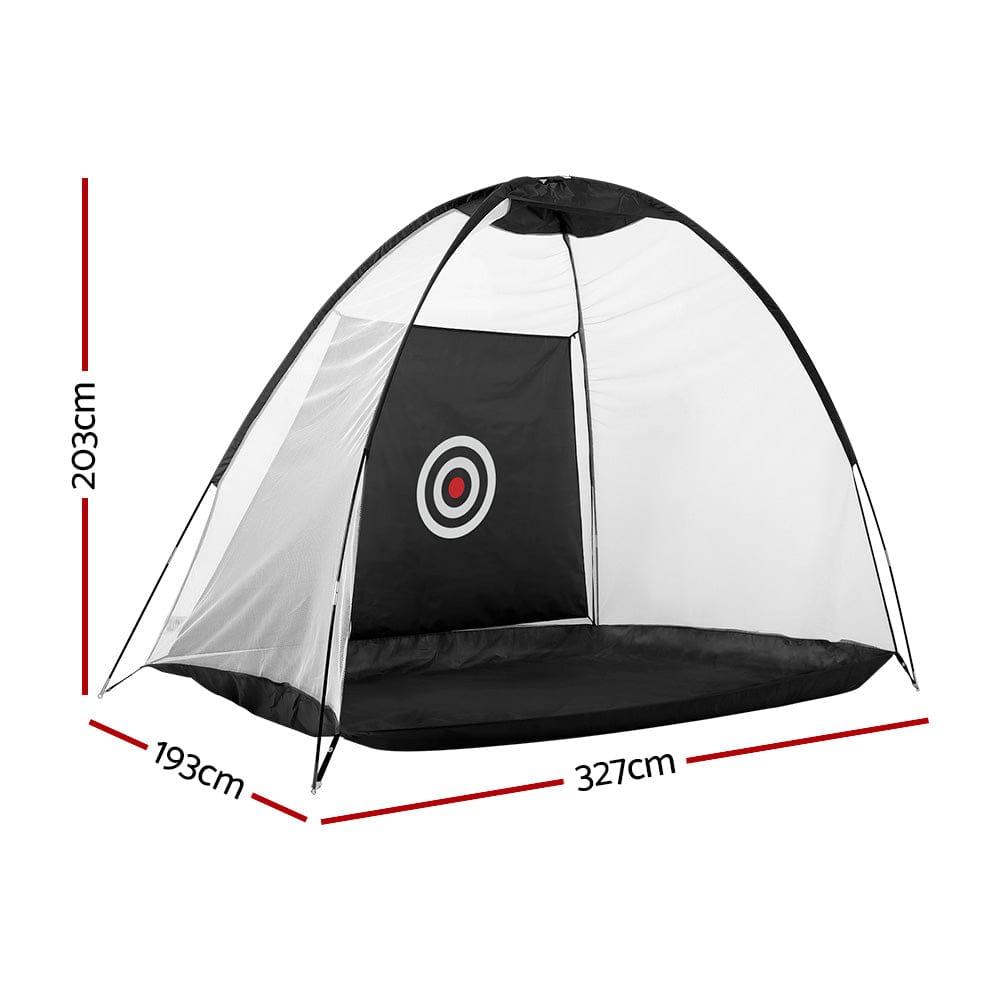 Everfit 3M Golf Practice Net Portable Training Aid Driving Target Tent Black - SportZone.co.nz