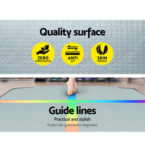 Everfit 4X1X0.2M Air Track Inflatable Tumbling Mat Gymnastics Yoga Mat - SportZone.co.nz