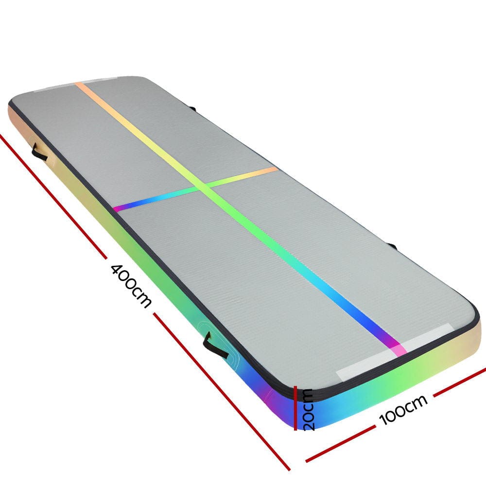 Everfit 4X1X0.2M Air Track Inflatable Tumbling Mat Gymnastics Yoga Mat - SportZone.co.nz