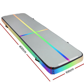 Everfit 4X1X0.2M Air Track Inflatable Tumbling Mat Gymnastics Yoga Mat - SportZone.co.nz