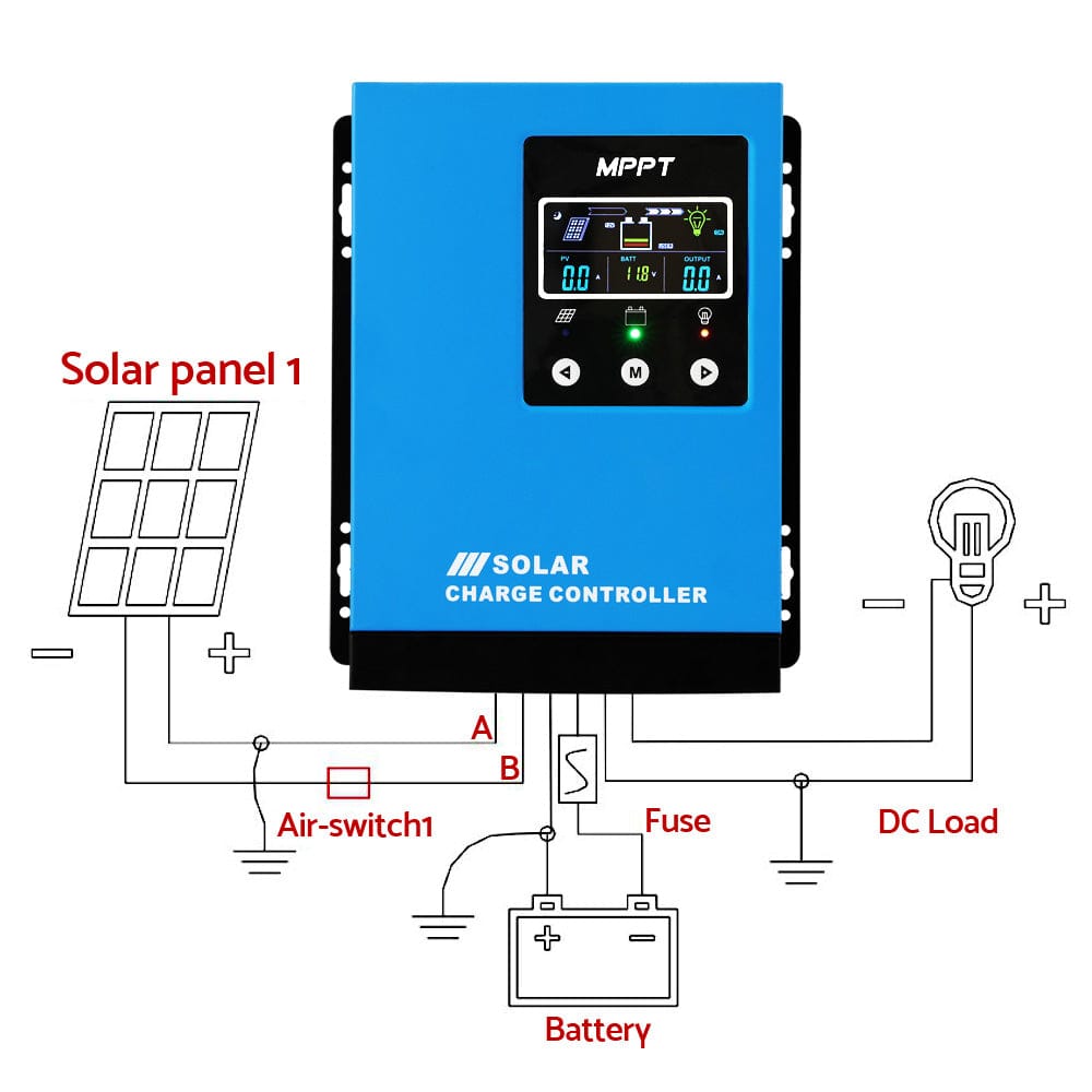 Giantz 40A MPPT Solar Charge Controller Auto 12V/24V/36V/48V Battery Regulator - SportZone.co.nz