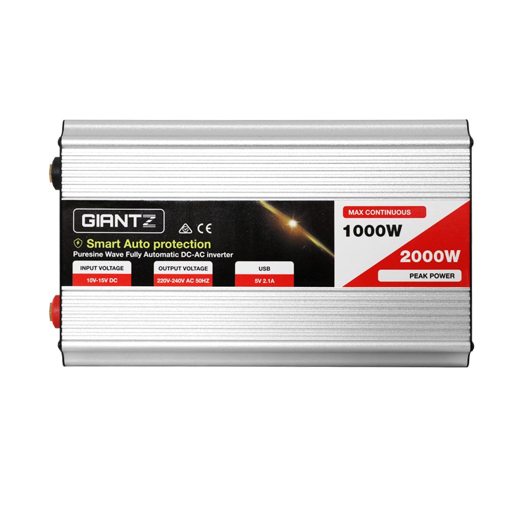 Giantz Power Inverter 1000W or 2000W Pure Sine Wave 12V - 240V Camping Boat Caravan - SportZone.co.nz