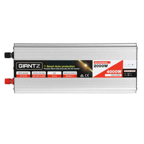 Giantz Power Inverter 2000W or 4000W Pure Sine Wave 12V - 240V Camping Boat Caravan - SportZone.co.nz