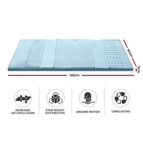 Giselle Bedding Memory Foam Mattress Topper 7 - Zone 5cm Single - SportZone.co.nz