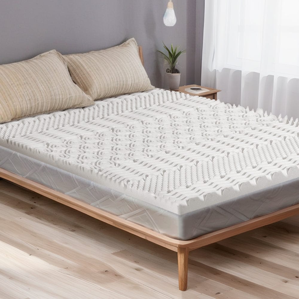 Giselle Bedding Memory Foam Mattress Topper 7 - Zone Airflow Pad 8cm Single White - SportZone.co.nz