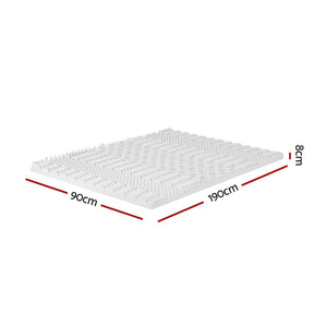 Giselle Bedding Memory Foam Mattress Topper 7 - Zone Airflow Pad 8cm Single White - SportZone.co.nz