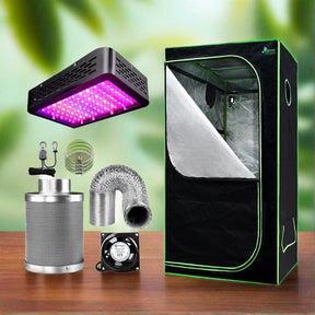 GREEN FINGERS GROW 1000W Full Spectrum LED Grow Tent Kit – 80x80x160cm w/ 4" Vent Fan - SportZone.co.nz