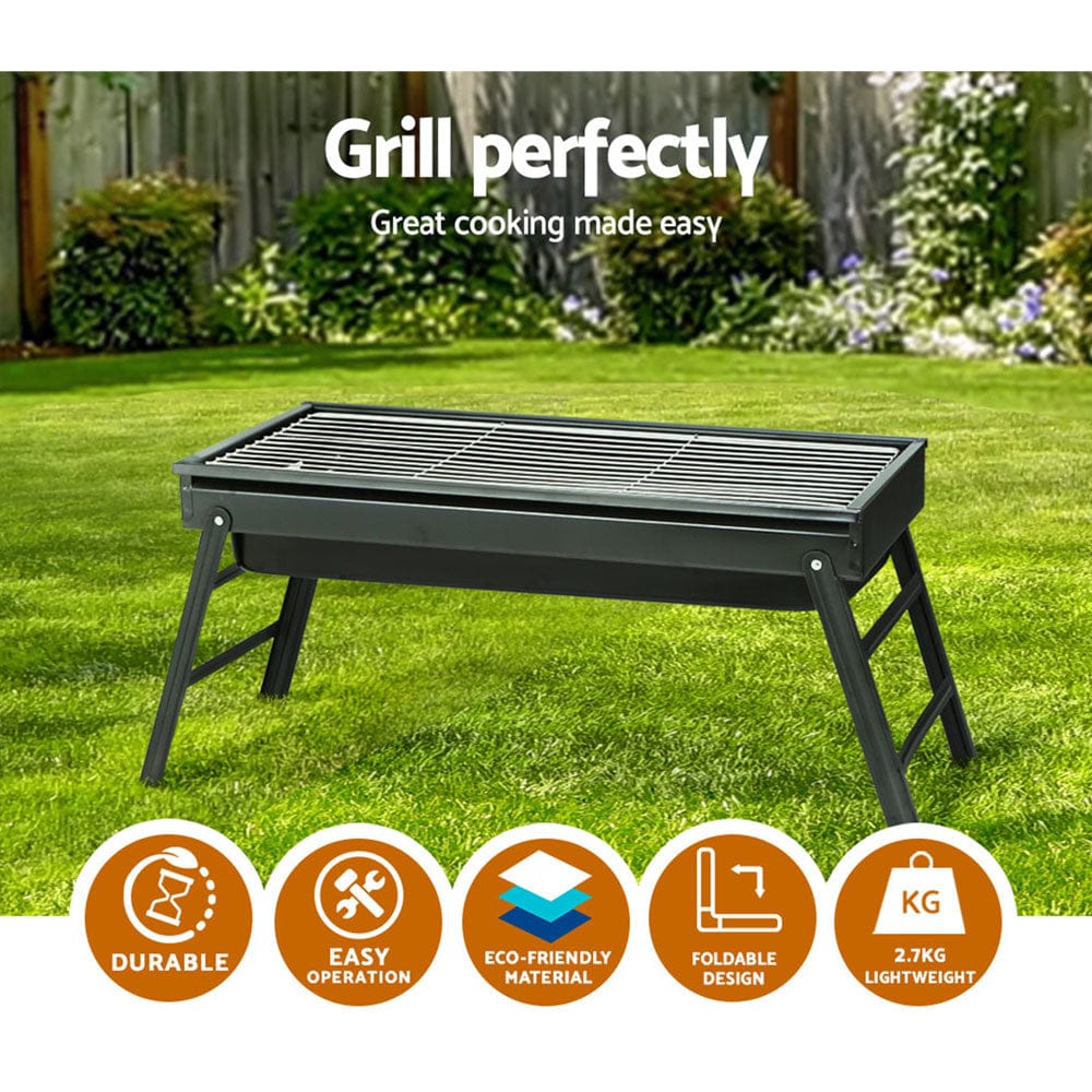 Grillz BBQ Grill Charcoal Smoker Foldable - SportZone.co.nz