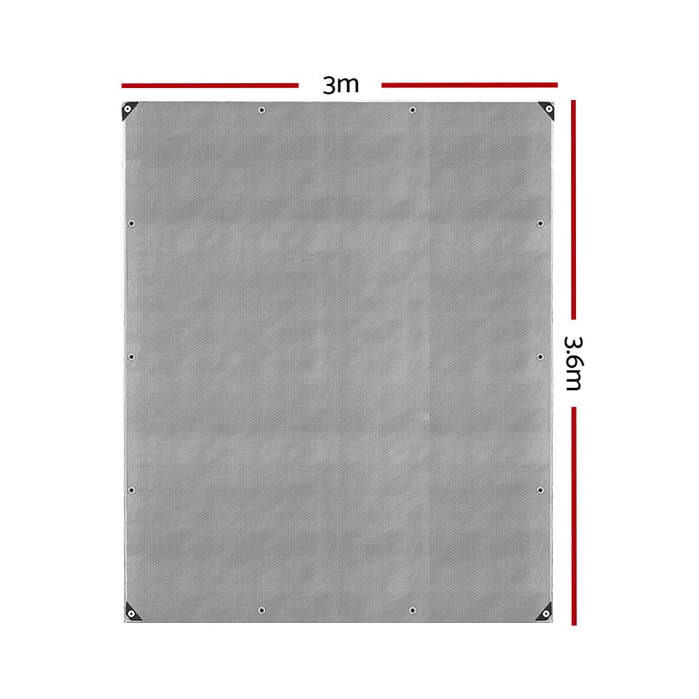 Instahut Tarp Tarpaulin 3x3.6m Canvas Camping Heavy Duty Sun Cover - SportZone.co.nz