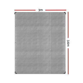 Instahut Tarp Tarpaulin 3x3.6m Canvas Camping Heavy Duty Sun Cover - SportZone.co.nz