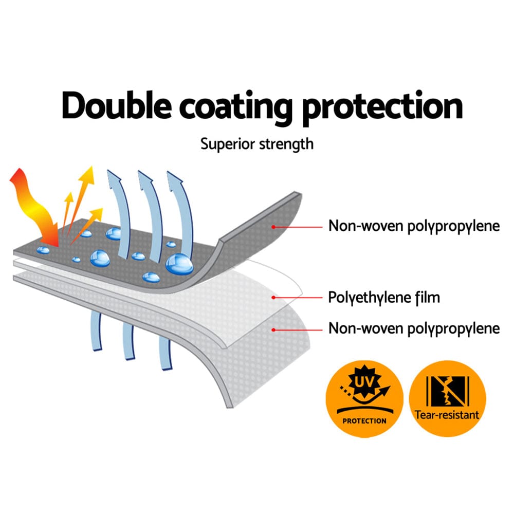 Instahut Tarp Tarpaulin 3x3.6m Canvas Camping Heavy Duty Sun Cover - SportZone.co.nz